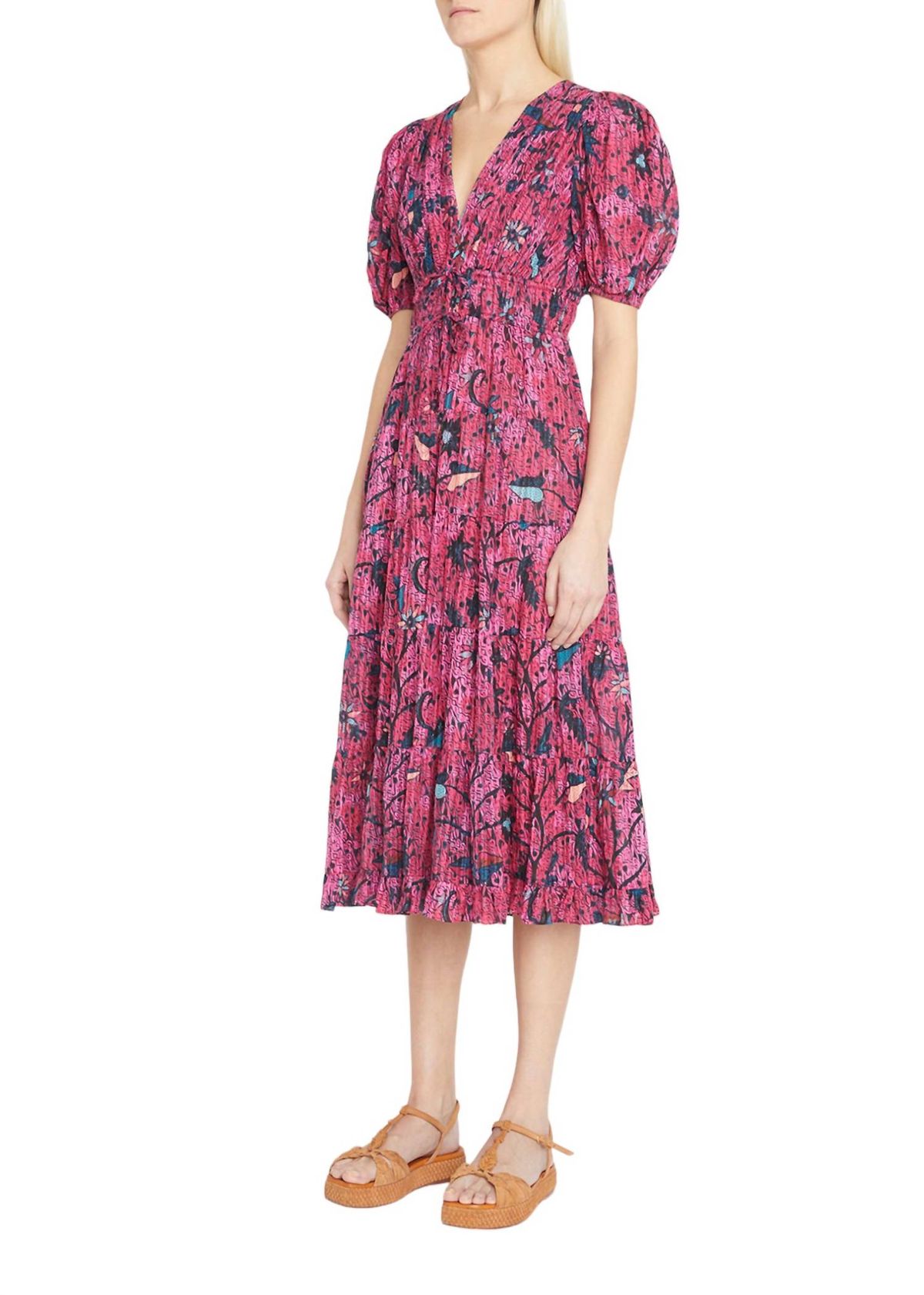 Style 1-2372316876-425 Ulla Johnson Size 8 Floral Pink Cocktail Dress on Queenly