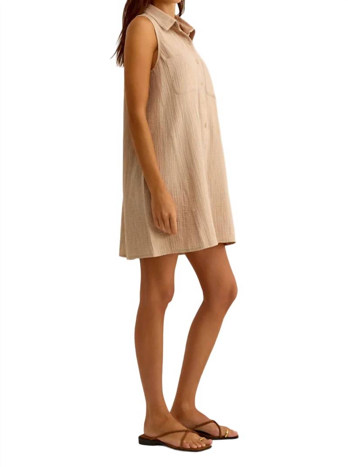 Style 1-125340996-149 Z Supply Size L High Neck Nude Cocktail Dress on Queenly