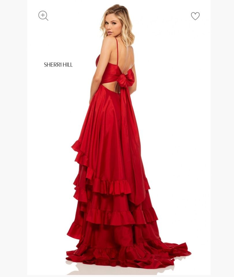 Sherri Hill Size 2 Prom One Shoulder Red Ball Gown on Queenly