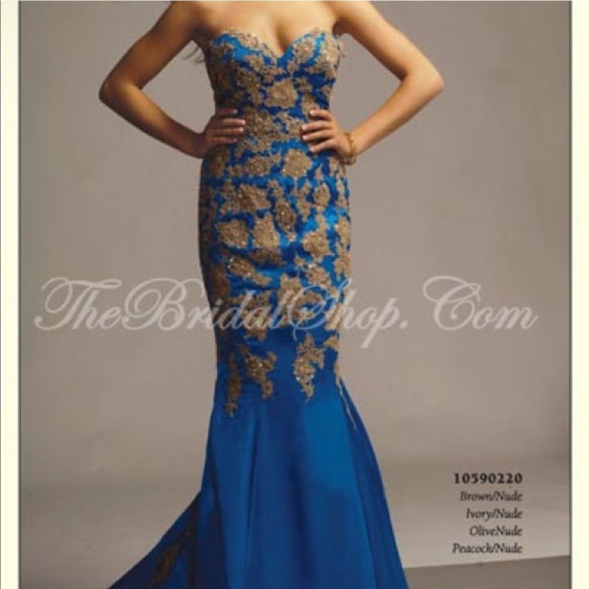 Style 10590220 Jovani Size 14 Pageant Blue Mermaid Dress on Queenly