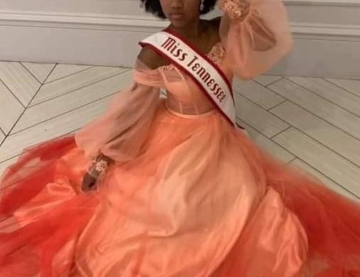 Terani Couture Size 4 Pageant Off The Shoulder Orange Ball Gown on Queenly