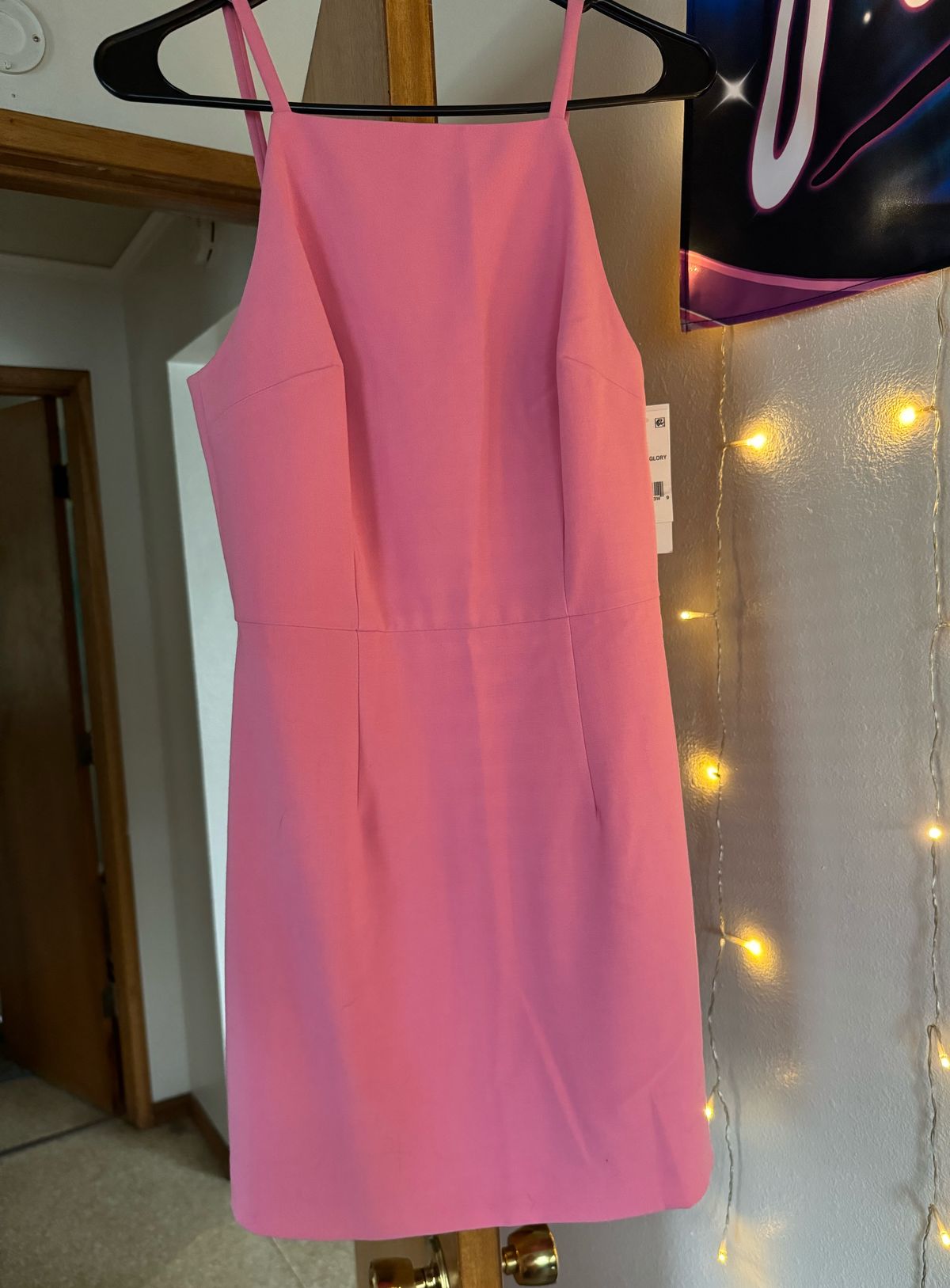 Size 4 High Neck Pink Cocktail Dress on Queenly