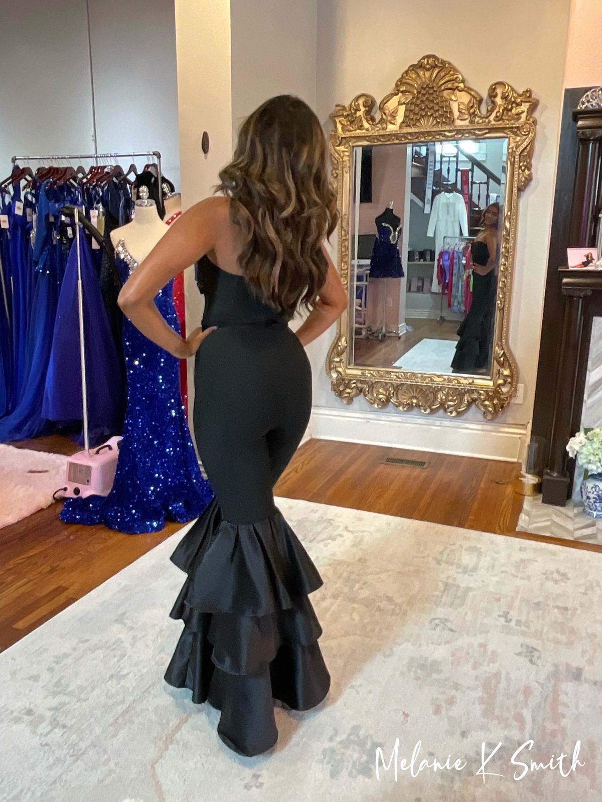 Size S Prom Strapless Black Formal Jumpsuit on Queenly