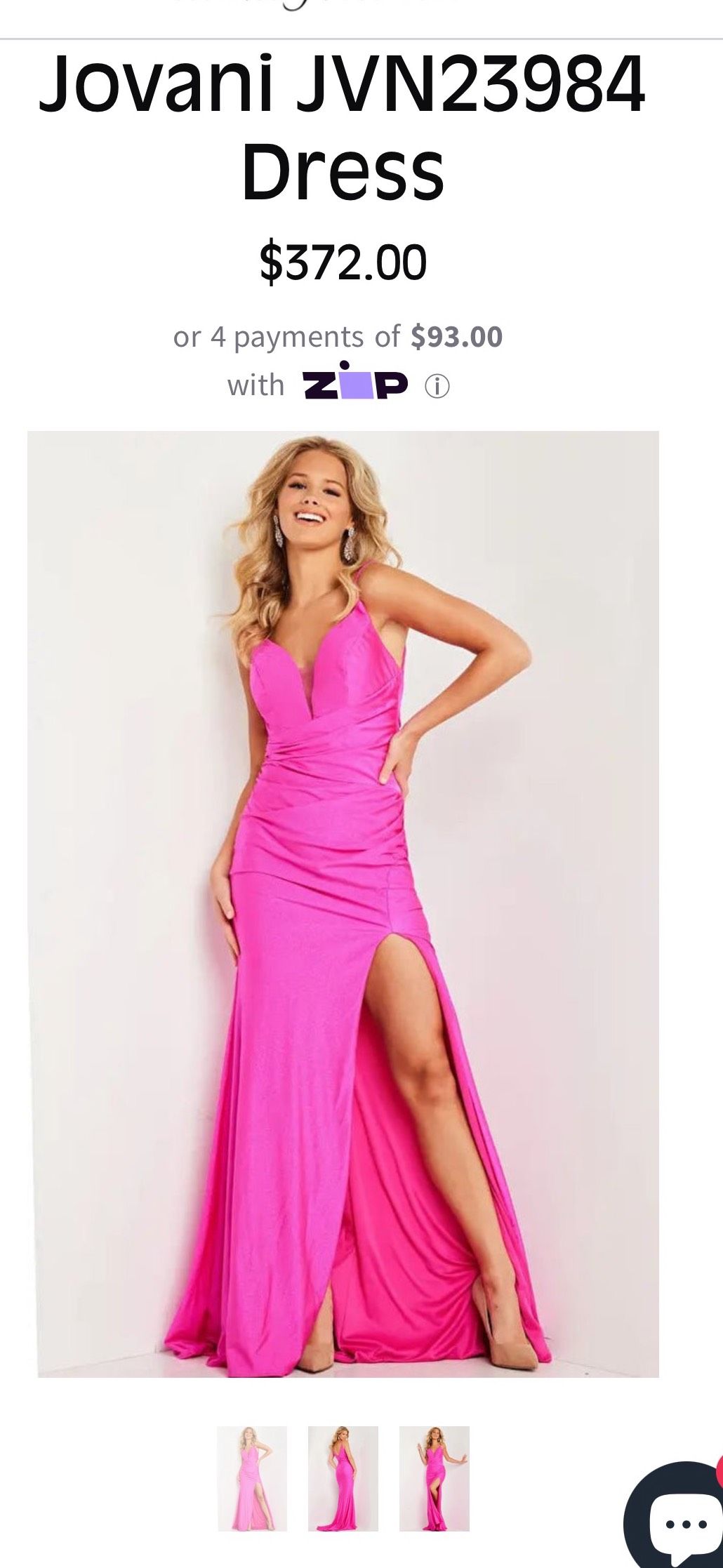 Jovani Size 2 Prom Plunge Pink Side Slit Dress on Queenly