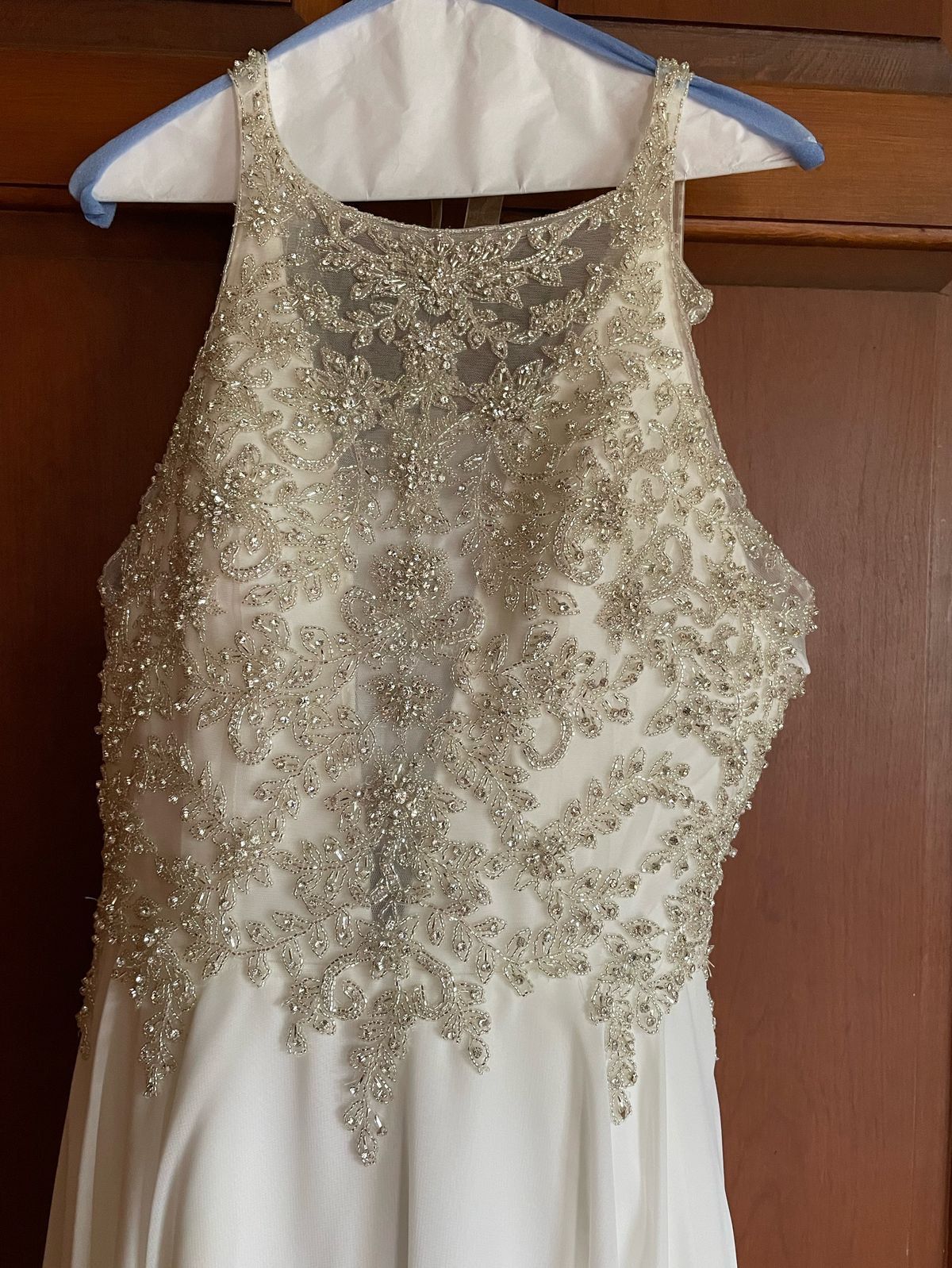 Style Maren Maggie Sottero Size 10 Wedding Halter Lace White A-line Dress on Queenly