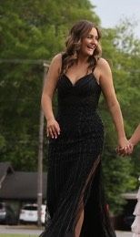 Cinderella Divine Size 10 Prom Plunge Black Mermaid Dress on Queenly