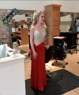 Jovani Red Size 0 Side slit Dress on Queenly