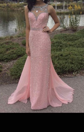 Sherri Hill Pink Size 0 Straight Sheer Straight Dress on Queenly
