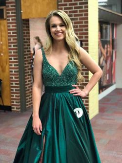 Sherri Hill Green Size 6 Tall Height Train Prom Ball gown on Queenly
