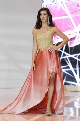 Custom Pink Size 0 Gold A-line Dress on Queenly
