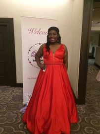 Red Size 22 Ball gown on Queenly