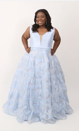 Jovani Blue Size 20 Prom Pockets Ball gown on Queenly