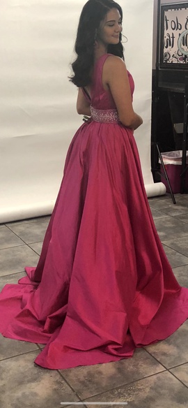 Jovani Pink Size 6 Silk Overskirt Train Dress on Queenly