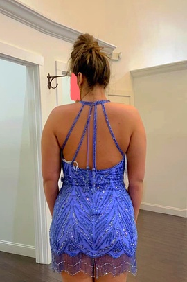 Sherri Hill Blue Size 14 Speakeasy Plus Size Cocktail Dress on Queenly