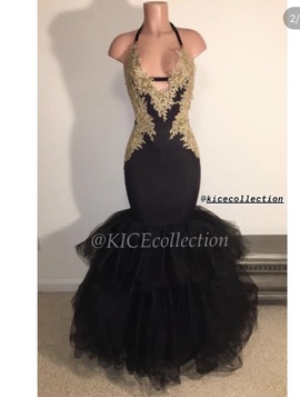 Kice collection Black Size 0 Lace Tulle Mermaid Dress on Queenly