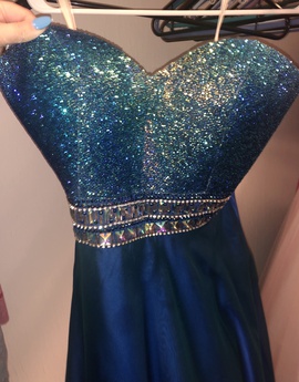 Jovani Blue Size 0 Straight Dress on Queenly