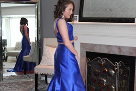 Rachel Allan Blue Size 10 Prom Silk Mermaid Dress on Queenly