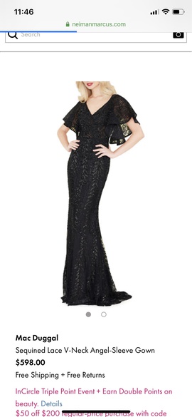 Mac Duggal Black Size 12 Sleeve Train Sleeves Mermaid Dress on Queenly