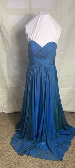 Alyce Paris Blue Size 14 Military Floor Length A-line Dress on Queenly