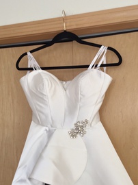 Jovani White Size 0 Overskirt Jumpsuit Romper/Jumpsuit Dress on Queenly