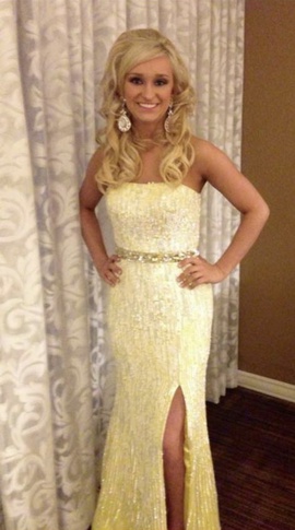 Sherri Hill Yellow Size 2 Train Dress on Queenly