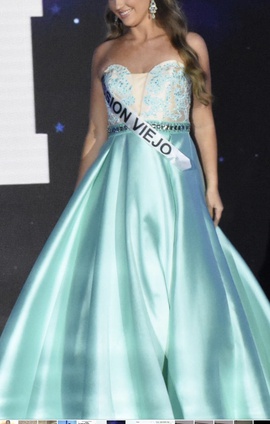 Sherri Hill Blue Size 6 Short Height Ball gown on Queenly