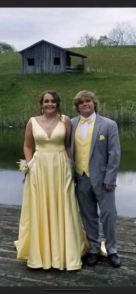 Grey and hotsell yellow prom