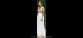 Faviana White Size 6 Prom Wedding Straight Dress on Queenly