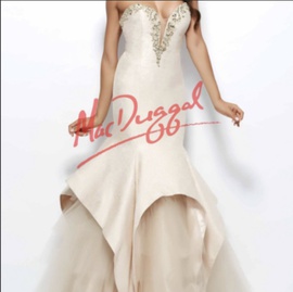 Mac Duggal Gold Size 4 Pageant Tulle Mermaid Dress on Queenly