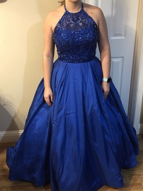 Sherri Hill Blue Size 10 Jewelled Sequin Ball gown on Queenly