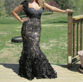 Mac Duggal Black Size 6 Jewelled Strapless Sequin Mermaid Dress on Queenly