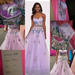 Rachel Allan Multicolor Size 8 Purple Ball gown on Queenly