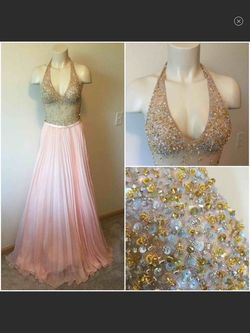 Jovani Pink Size 0 Pageant Backless A-line Ball gown on Queenly