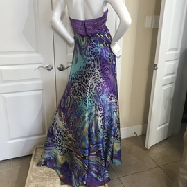Tony Bowls Multicolor Size 4 Sequin Strapless Train Dress on Queenly