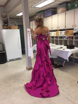Jovani Pink Size 8 Custom Ruffles Mermaid Dress on Queenly