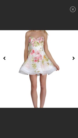 Jovani White Size 6 Homecoming Floral Cocktail Dress on Queenly
