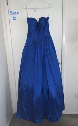 Sherri Hill Blue Size 6 Prom Floor Length Ball gown on Queenly