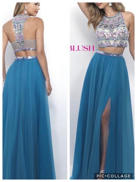 Blush Prom Blue Size 2 Blush Two Piece Straight Dress on Queenly