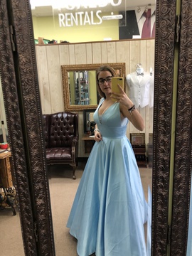 Sherri Hill Blue Size 4 Short Height Ball gown on Queenly