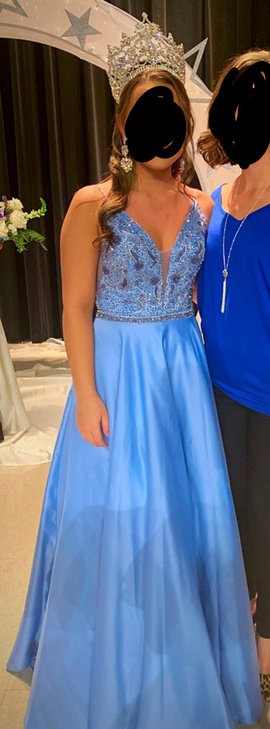 Sherri Hill Blue Size 2 Pockets Ball gown on Queenly