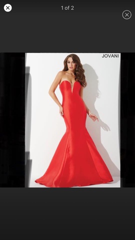 Jovani Red Size 6 Black Tie Corset 50 Off Mermaid Dress on Queenly