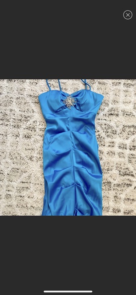Faviana Blue Size 00 Jewelled Strapless Sequin Mermaid Dress on Queenly
