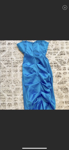 Faviana Blue Size 00 Silk Strapless Mermaid Dress on Queenly