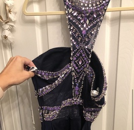 Rachel Allan Purple Size 2 Halter Jewelled Sequin Ball gown on Queenly