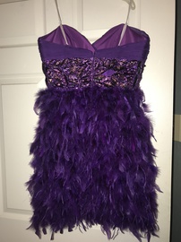 Mac Duggal Purple Size 0 Homecoming Strapless Feather Cocktail Dress on Queenly