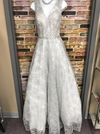 Envious Couture Silver Size 10 Prom Ball gown on Queenly