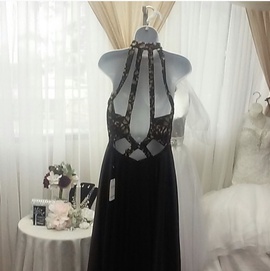 Alyce Paris Black Size 4 Halter Backless A-line Dress on Queenly