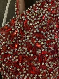 Mac Duggal Red Size 4 Jewelled Sequin Straight Dress on Queenly