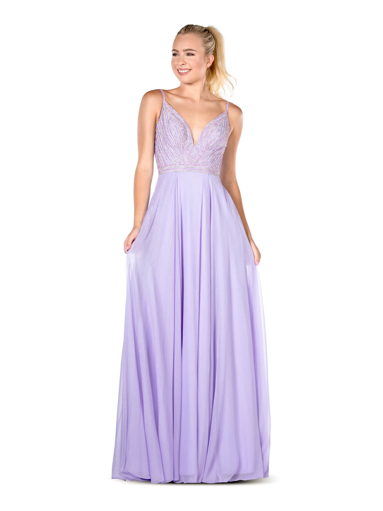 Vienna Purple Size 0 Lavender Light Blue Backless A-line Dress on Queenly