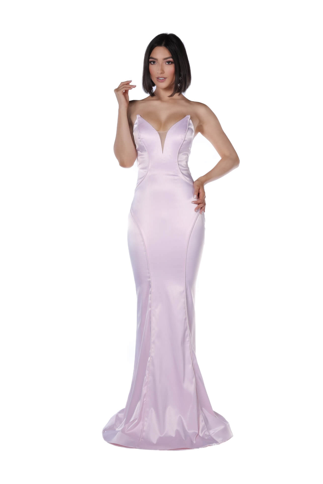 Vienna Pink Size 00 Plunge Mermaid Dress on Queenly